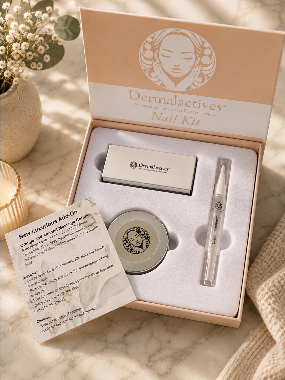 Dermalactives Nail Kit - Peach & White